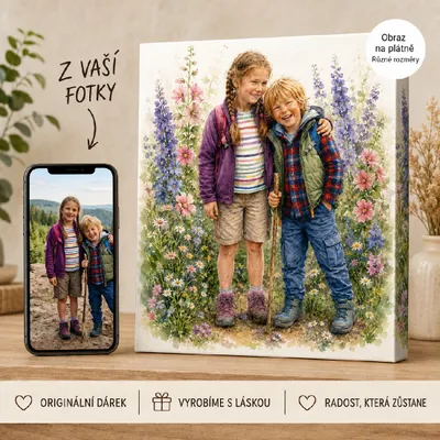 Produktbild von Personalisierte Geschwisterportraits – Gemeinsame Momente und Liebe auf Leinwand – 70 x 100 cm