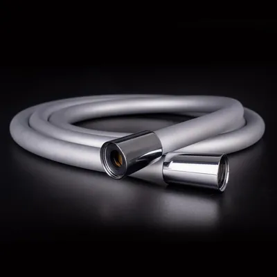 Zdjęcie produktu dla Wąż do prysznica, 1,75 m, z zabezpieczeniem przed skręceniem, silikonowy, wyjątkowo elastyczny, standardowe złącze 1/2", kolor srebrny