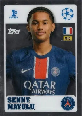 Produktbild von Topps Uefa Champions League 2025 Chrome Sticker 240 Senny Mayulu Psg