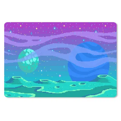 Produktbild von MuchoWow® Gaming Schreibtischunterlage Spiele - Pixel Art - Mond 60x40 cm - XXL Mauspad - Großes Mauspad