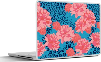 Produktbild von MuchoWow® Laptop Aufkleber Sticker Cover Muster - Dschungel - Blume - Leopardenmuster 40x30 cm - Laptop Dekoration - Selbstklebend