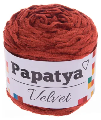 100g Strickgarn Papatya Velvet Chenille-Strickgarn 04 korallenrot