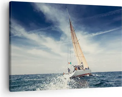 Produktbild von Bild auf Leinwand - Leinwandbild - Segeln Yacht Reise - 70x50cm - Wand Bild - Wanddeko - Wandbilder - Leinwanddruck - Bilder - Kunstdruck - Wanddekoration - Leinwand bilder - Wandkunst - AA70x50-2797
