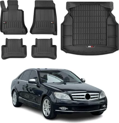 Image de Kit Tapis de Sol et Coffre pour Mercedes Classe C W204 2007-2015 TPE Noir