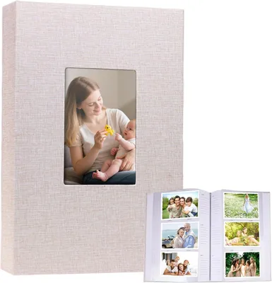 Produktbild von Fotoalbum 10x15 cm, für 300 Fotos, Leinenumband mit Fenster, für Familie