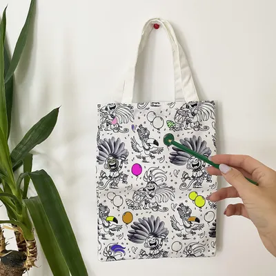Image de Petit sac totebag en toile à colorier