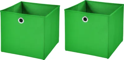 Obrázok produktu pre 2 ks zelená skladacie krabica 28 x 28 x 28 cm  Skladacie úložné boxy