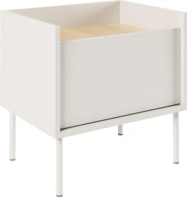 Produktbild von Selsey Tovi - Nachttisch 1-türig, 50 cm, Weiß / Holzoptik Eiche