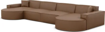 Produktbild von Echtleder U-Form XL Panorama Sofa Brevia Braun