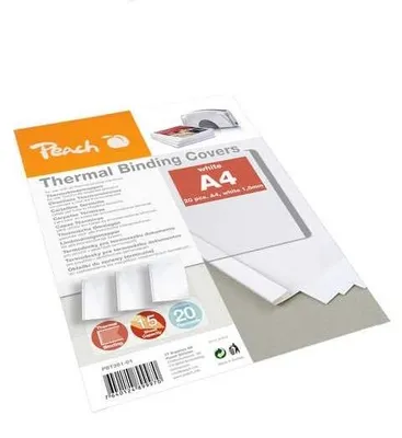 Produktbild von Peach PBT301-01 Thermobindemappe für 15 Blätter, A4, 80g/M2, 20 Stück, Weiß
