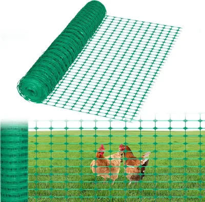 Obrázok produktu pre QEENTOE – Oplotenie, stavebné ploty, oplotenie pre hospodárske zvieratá, výška 100 cm, ochranná sieť, plast, rezané, plot pre slepice, plot pre hydinu, 1x30 metrov, zelený
