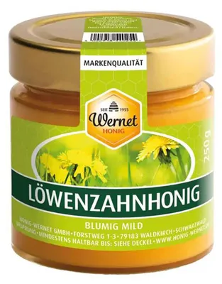 Produktbild von Honig Wernet Traditionsimker im Schwarzwald cremiger Löwenzahnhonig im 250g Glas