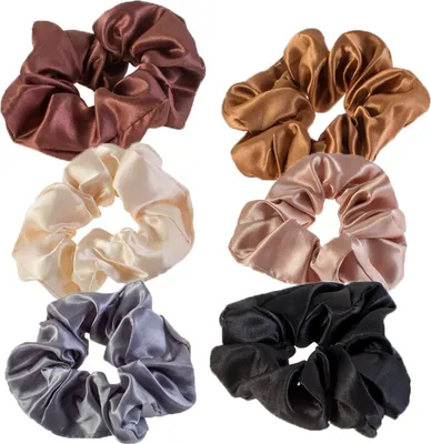 Produktbild von 6 Stück Haargummis Seiden-Haargummis Satin für Damen, Haargummis weich