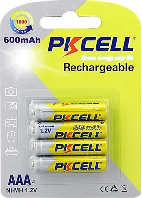 Immagine prodotto di PKCELL NiMH Rechargeable Battery Batteria ricaricabile Mini Stilo AAA Nichel-Metallo Idruro (NiMH)