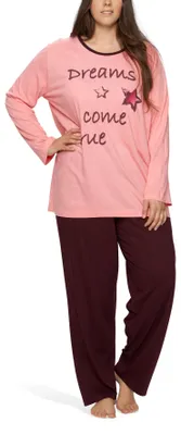 Produktbild von Moonline  Damen Schlafanzug in großen Größen ; rosa , 56/58