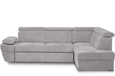 Obrázek produktu pro Konsimo Pravá rohová pohovka s nastavitelnou opěrkou hlavy "RATLO", šedá, látka, moderní, 270x190 cm