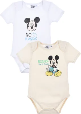Produktbild von Mickey Mouse Baby Jungen Body Strampler Set kurzarm, Größe:86