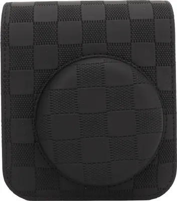 Immagine prodotto di per Mini 12 custodia protettiva per fotocamera, motivo a scacchiera vintage, borsa portatile per il trasporto con tracolla, nero