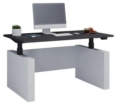 Zdjęcie produktu dla Biurko VCM z regulacją wysokości, płynna regulacja elektryczna w zakresie 71–120 cm, wymiary 140 x 80 cm, biurko Salia