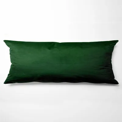 Produktbild von Obliečka na vankúš na spanie Velvet 40 x 145 cm - Obliečka na podlhovastý vankúš tmavozelená