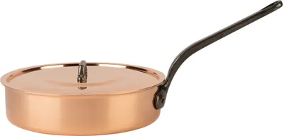 Produktbild von Cuisine Romefort | Kupfersauteuse Ø 28 cm | verzinnt mit Gusseisengriff und Deckel | Kasserolle aus massivem Kupfer