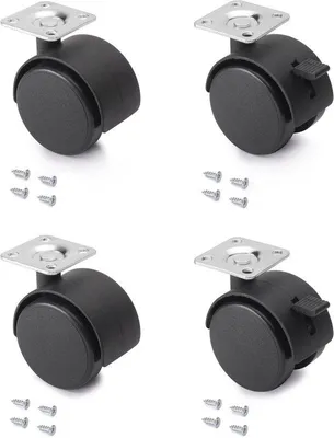 Image de Vis en plastique pour meubles, 50 mm, à visser, noires