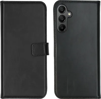 Produktbild von Selencia Echtleder Klapphülle Samsung Galaxy A15 (5G/4G) - Schwarz