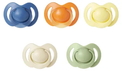 Imagen del producto de Paquete de 5 chupetes ortodónticos – NUBY – Silicona – 18–36 meses – Multicolor
