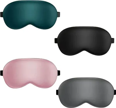 Produktbild von Schlafmaske Kind anti-Licht Seiden Schlaf-Gesichtsmasker - weich, komfortabel, verstellbar - für Kinder, Männer, Frauen - Reisen, beruhigendes Augenmaske 4 Stück