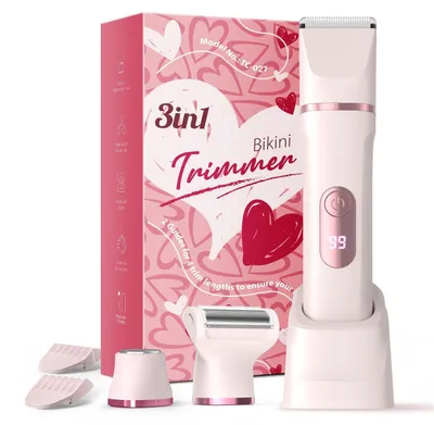 Produktbild von Rasierer Damen 3-in-1 Intimrasierer für Frauen für Körper und Bikinizone Trimmer Gesichtshaarentferner für Frauen Damenrasierer elektrisch IPX7