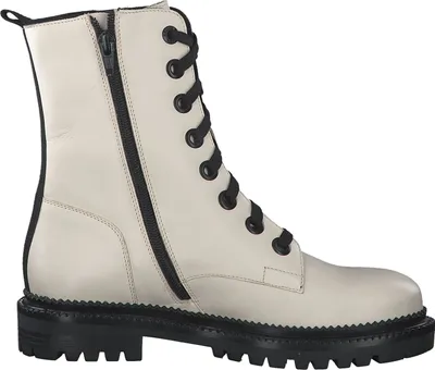 Produktbild von s.Oliver Damen Schnürboot Reißverschluss Leder Stiefelette 5-25236-29, Größe:38 EU, Farbe:Weiß