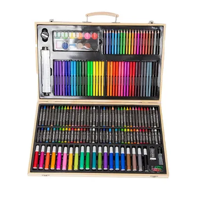 Produktbild von Buntstifte Set für Kinder, Helle Farben, Mal- & Zeichenset mit Holzbox, Kunstset für Färbung und Malerei