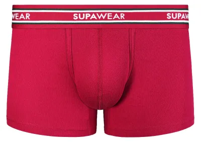 Produktbild von SUPAWEAR - Herren Boxer Slip Unterwäsche - Ribbed Varsity Trunk Red - 1x Größe L