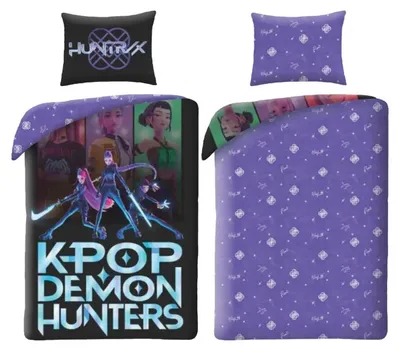 Produktbild von K-pop Demon Hunters Take Down Mikrofaser Bettwäsche 140×200 cm, 70x90