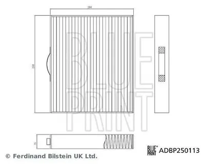 Obrázok produktu pre BLUE PRINT ADBP250113 Vnútorný filter, peľový filter s aktívnym uhlím