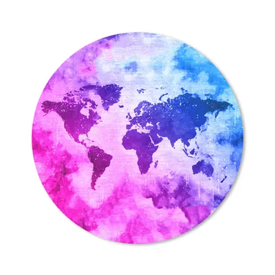 Produktbild von MuchoWow® Mauspad Mousepad Weltkarte - Rauch - Farben 30x30 cm - Mousepads - Maus Mat - Pad - Mausunterlage - Tischunterlage - Schreibtischmatten