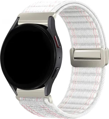 Produktbild von Smartwatch Armband für Samsung Galaxy Watch5 40mm Nylon Textil Band Ersatzband Wechselband Magnetverschluss flexibel atmungsaktiv Weiß