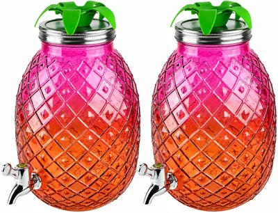 Produktbild von 2 Getränkespender Ananas Wasserspender Saftspender Trinkspender Glas 4,5 Liter