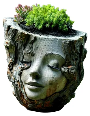 Produktbild von Gesichts-Blumentopf | Kopf Vase Blumentöpfe Sukkulenten Übertopf | Harz niedliche Vase Schreibtisch Indoor Outdoor Container Blumentopf für Garten, Terrasse, Hof, Zuhause