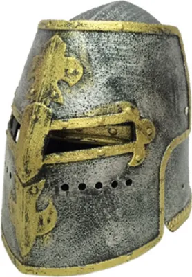Produktbild von Holzspielerei 73591 Kinder Ritterhelm Templerorden mit Klapp-Visier, Kunststoff, silber/gold