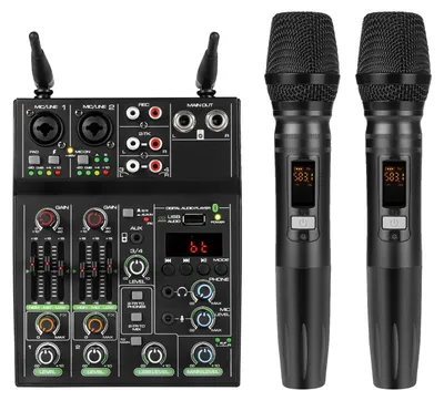 Immagine prodotto di Mixer audio, 4 canali, con connettività Bluetooth e USB, colore nero