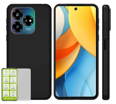 Produktbild von Für ZTE Blade V60 Vita / Axon 60 Lite Silikon TPU Schutz Hülle Schwarz + H9 Hart Glas Folie