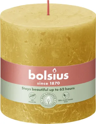 Produktbild von Bolsius Rustik Shine, Zylinder, Gelb, 62 h, 1 Stück(e)
