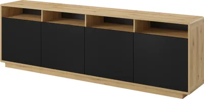 Productafbeelding van Furniture24 Kommode Aston 26, dressoir 238 cm, kast met 4 deuren, LED-verlichting, woonkamerkast, schuifdeurkast