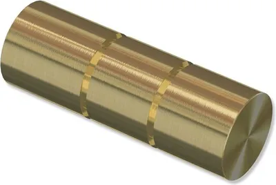 Produktbild von Interdeco Endstücke Rillenzylinder für Gardinenstangen 20 mm Ø, Messing-Optik, Modell Elanto (Packung 2 Stück)