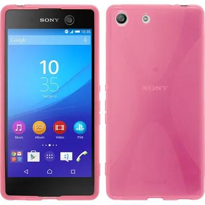 Produktbild von PhoneNatic Case kompatibel mit Sony Xperia M5 - pink Silikon Hülle X-Style + 2 Schutzfolien