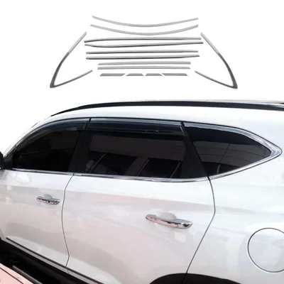 Productafbeelding van OMAC Zier- / beschermstrip voor deurruit, raamprofiel, artikelnummer 3224146, voor het plaatsen of vervangen van ramen voor VW Polo Classic (6V2), roestvrij staal, geschikt voor Hyundai Tucson