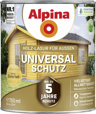 Produktbild von Alpina Holzlasur Universal-Schutz0,75L eiche hell