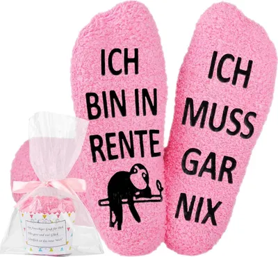 Produktbild von Jeasona Rentner Geschenk Rutschfeste Lustige Abschied Socken Rente