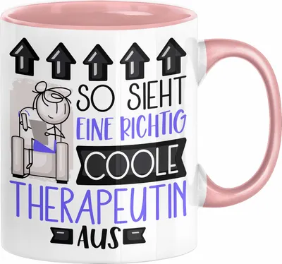 Produktbild von Therapeutin Geschenk Tasse Lustig Geschenkidee für Therapeutin Geburtstag So Sieht Eine Richtig Coole Therapeutin Aus Frauen Spruch (Rosa)